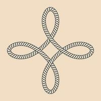 ein Seil Knoten im das gestalten von ein Kreuz vektor