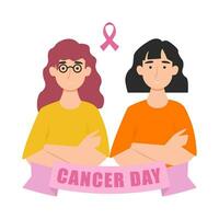 band cancer dag med kvinnor illustration vektor