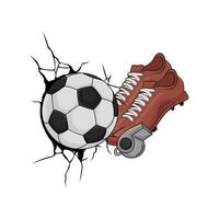 fotboll boll, vissla med futsal skor illustration vektor
