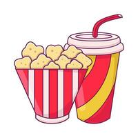 Popcorn mit Tasse trinken Illustration vektor