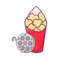 Popcorn mit Film rollen Illustration vektor