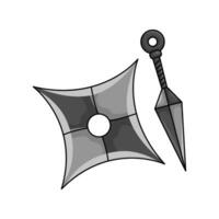 kunai med shuriken illustration vektor