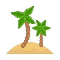 handflatan träd i sand strand illustration vektor