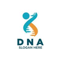 DNA Molekül Logo Design. Logo Vektor Konzept genetisch molekular Geschäft Marke Identität Vorlage.