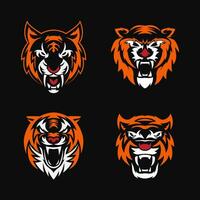 Sammlung von Tiger Kopf Logos vektor