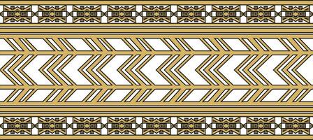 inföding amerikan vektor guld sömlös mönster. ändlös aztek, maja, inka prydnad. teckning för gräns och ram