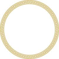 vektor runda gyllene klassisk ram. grekisk slingra sig. mönster av grekland och gammal rom. cirkel europeisk gräns