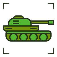 armén tank vektor krig transport begrepp färgad ikon
