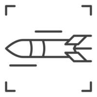 Rakete Waffe Vektor Rakete Konzept Gliederung Symbol