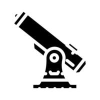 Teleskop Raum Erkundung Glyphe Symbol Vektor Illustration