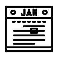 kalender sidor lista linje ikon vektor illustration