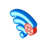 Nein wi fi isometrisch Symbol Vektor Illustration