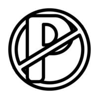 Nein Parkplatz Linie Symbol Vektor Illustration