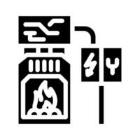 Verbrennung Biomasse Energie Glyphe Symbol Vektor Illustration