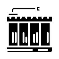 packa batteri glyf ikon vektor illustration