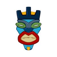 polynesisch Tiki Maske Karikatur Vektor Illustration