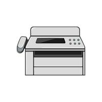 Büro Fax Maschine Karikatur Vektor Illustration