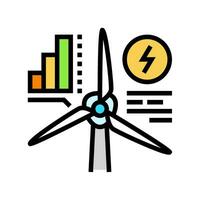 energi effektivitet vind turbin Färg ikon vektor illustration