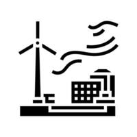 Leistung Pflanze Turbine Glyphe Symbol Vektor Illustration