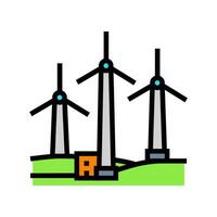 Bauernhof Turbine Farbe Symbol Vektor Illustration