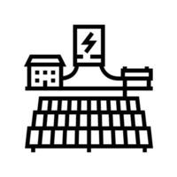 aus Gitter Solar- Panel Linie Symbol Vektor Illustration