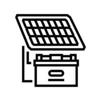 Batterie Solar- Panel Linie Symbol Vektor Illustration