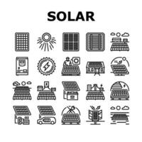 Solar- Paneele Energie Sonne Symbole einstellen Vektor