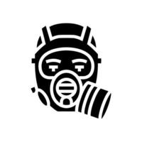 Rauch Maske Gesicht Glyphe Symbol Vektor Illustration