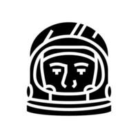 Astronaut Maske Gesicht Glyphe Symbol Vektor Illustration