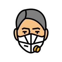 Respirator Maske Gesicht Farbe Symbol Vektor Illustration