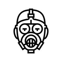 Gas Maske Gesicht Linie Symbol Vektor Illustration