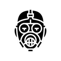 Gas Maske Gesicht Glyphe Symbol Vektor Illustration