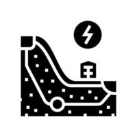 pumpade hydro energi glyf ikon vektor illustration