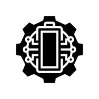 Batterie Verwaltung Energie Glyphe Symbol Vektor Illustration