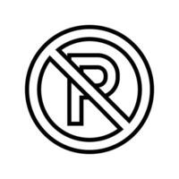 Nein Parkplatz Linie Symbol Vektor Illustration