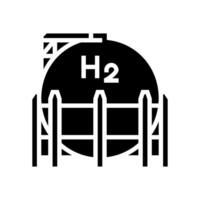 väte tankar energi glyf ikon vektor illustration