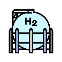 Wasserstoff Panzer Energie Farbe Symbol Vektor Illustration