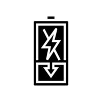 Entladen Batterie Glyphe Symbol Vektor Illustration