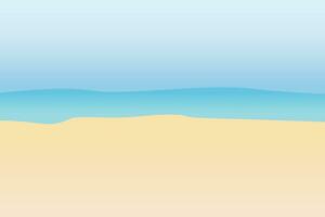 havsstrand platt landskap bakgrund vektor. Inklusive hav, sand, strand och blå himmel. vektor illustration