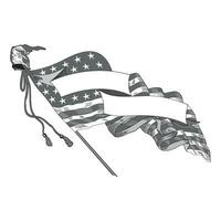 Jahrgang bunt USA Flagge mit Banner Vektor Illustration