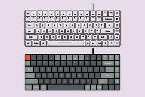 mekanisk dator tangentbord ikon trendig teknologi, ergonomisk, vektor illustration bakgrund