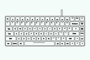 mekanisk dator tangentbord ikon trendig teknologi, ergonomisk, vektor illustration bakgrund