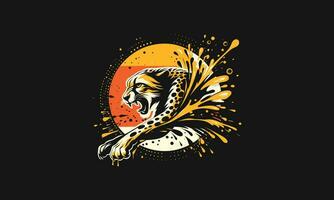 Gepard springen wütend Vektor Kunstwerk Design