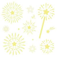 festlich Urlaub Clip Kunst Illustration Satz, Vektor Feuerwerk Elemente, Schießen Star Symbol funkelnd Starburst Design