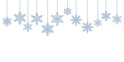 Blau Winter Grenze, festlich Vektor Hintergrund Weiß und Blau isoliert Schneeflocke Design, Urlaub Dekoration