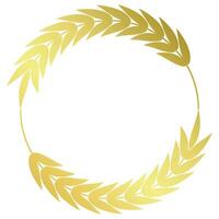 cirkulär gyllene blad grenar tilldela ram logotyp design lyx guld krans vektor