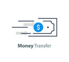 Transfer Geld Konzept, senden oder erhalten Zahlung, finanziell Verfolgung Lösung, Bank Ersparnisse Konto vektor