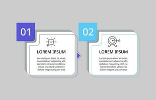 minimal Geschäft Infografiken Vorlage. Zeitleiste mit 2 Schritte, Optionen und Marketing Symbole. Platz Design oder Diagramm vektor