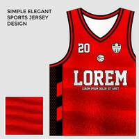 einfach elegant abstrakt rot Basketball Jersey Sublimation Vorlage vektor