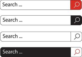 Suche Bar Vektor Design Element. einstellen von Suche Bar Boxen. ui Schnittstelle Vorlage isoliert auf Weiß Hintergrund.